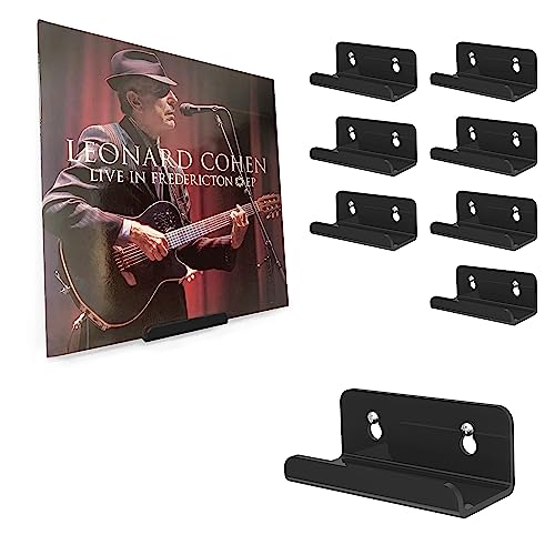 BLOLYO Black Vinyl Record Shelf Wall Mount 8 PackAcrylic Album Record Holder DisplayVinyl Record Shelf Stand and Wall Mount DisplayAcrylic Record Frame Show Your Favorite LP Black - Image 3