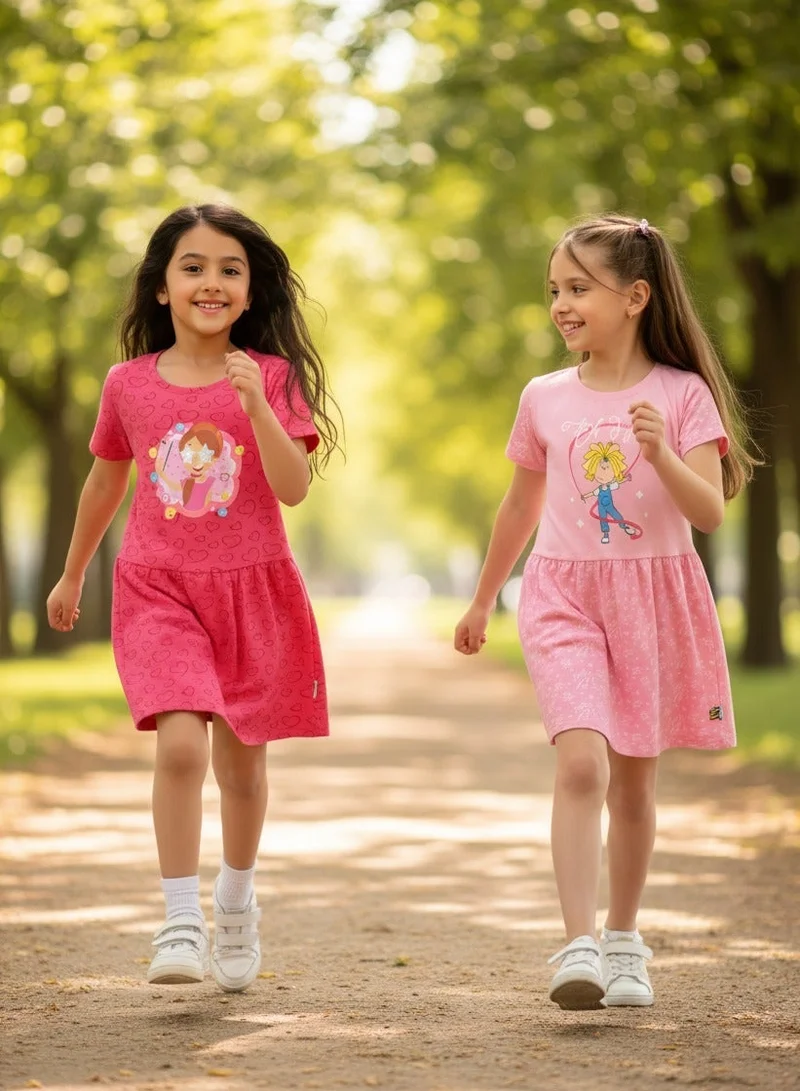zaitoon Spacetoon Girls' Dress Set – Moshaya Family & Mooda Moody Pack of 2 dresses