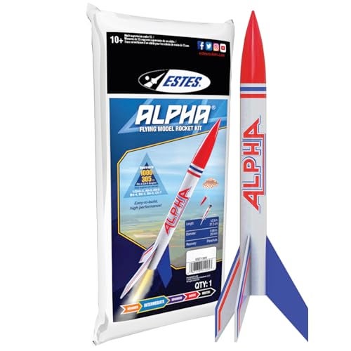 Estes 1225 Alpha RocketBuilding Kit Intermediate FlyingRocketModel Kit for Ages 10 - Image 1