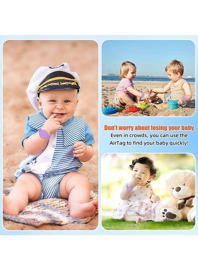 Kids Waterproof Airtag Bracelet Compatible with Apple AirTag, Hidden Silicon Protective Case for Air Tag Holder, Adjustable Anti-Lost Watch Band for Toddler Child （Dark Purple） - Image 4