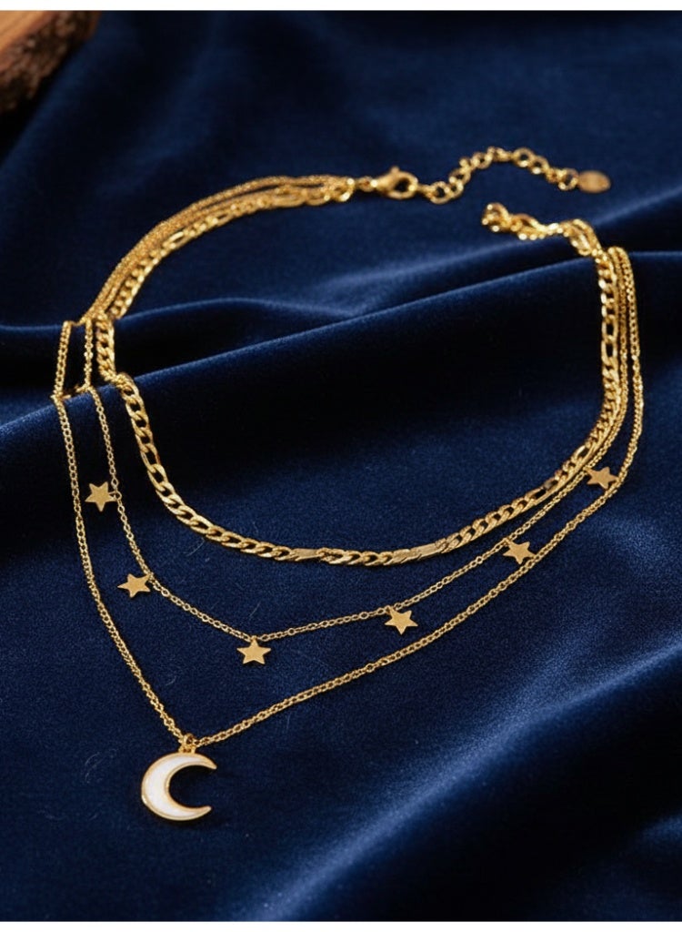 فلافي سلسلة حريمي متعددة الطبقات بتصميم القمر والنجوم – لمسة راقية - Image 2