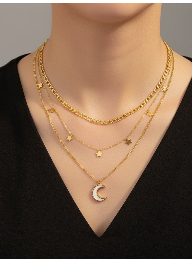 فلافي سلسلة حريمي متعددة الطبقات بتصميم القمر والنجوم – لمسة راقية - Image 1