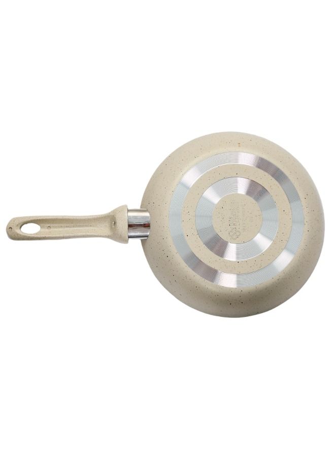 Bister Granite Fry Pan With Glass Lid (28cm) Beige Color | Made Of High-Quality | Nonstick Fry Pan With Flat Bottom Suitable For Induction Cooker Halogon Oven And Gas Stove. - Image 5