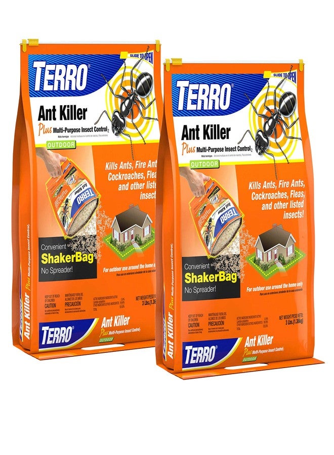 TERRO Ant Killer Plus Multi-Purpose Insect Control for Outdoors - Kills Fire Ants, Fleas, Cockroaches, and Other Crawling Insects - Ant Killing Granules - T901SR, 2 Pack - Image 1