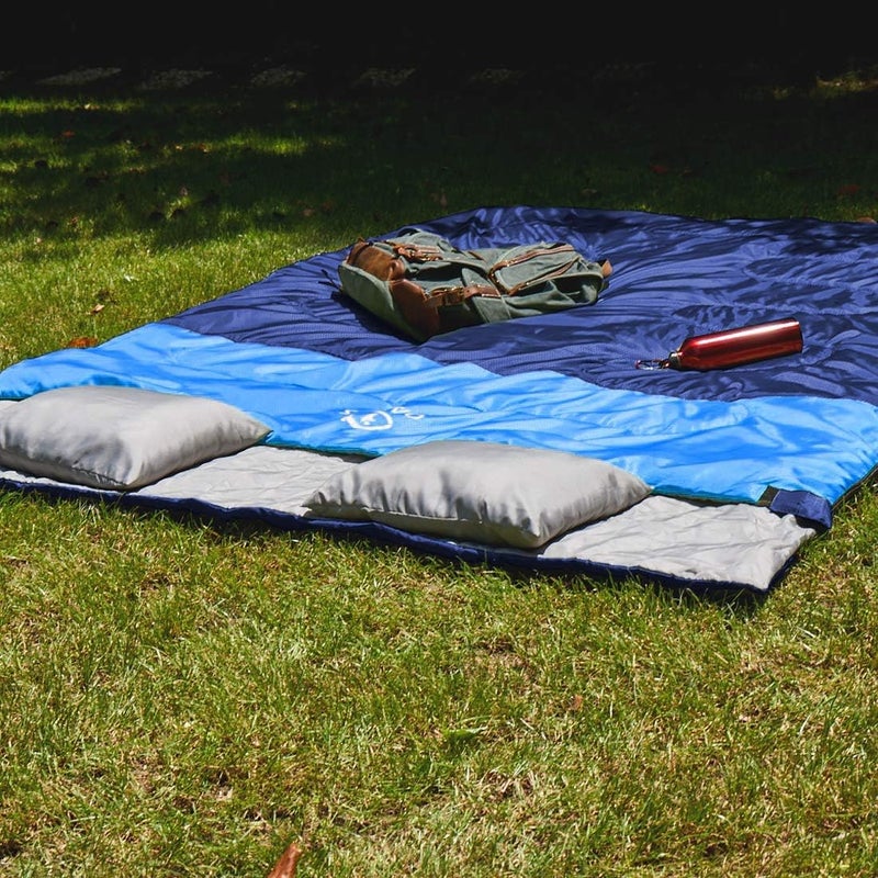 oaskys Double Sleeping Bag for Adults with 2 Pillows - Queen Size XL Waterproof Sleeping Bag for All Season Camping Hiking Backpacking 2 Person Sleeping Bags for Cold Weather & Warm - Image 2