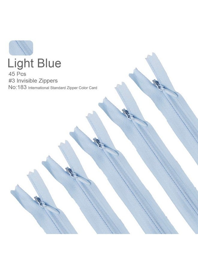 Renashed Renashed 45pcs 21.5 Inch Nylon Invisible Zippers for Tailor Sewer Sewing Craft Crafter's Special (Light Blue)  - Image 3