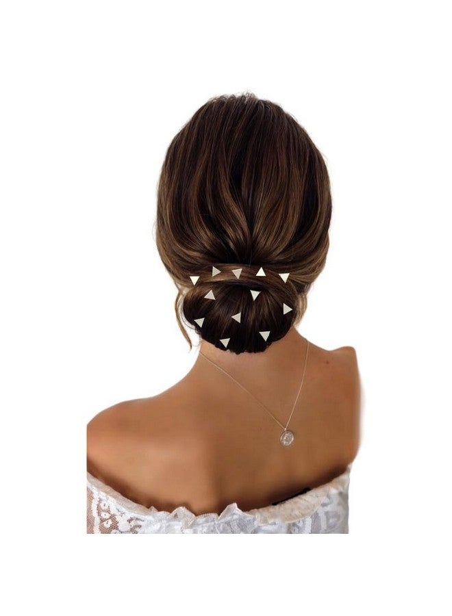 توهج الشعر أناقة متلألئة: ارتقِ بأسلوبك مع ملصقات الشعر على شكل مثلث من حجر المرآة - 50 قطعة في العبوة_2813_فضي - Image 2