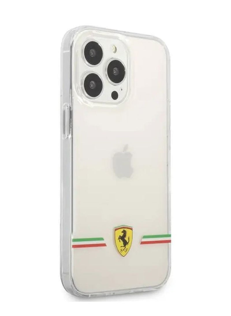 Ferrari iPhone 13 Pro Max Case 6.7inch Transparent Back Cover Italia Wings Print Logo / Scratches Resistant / Easy Access to All Ports - Clear - Image 2