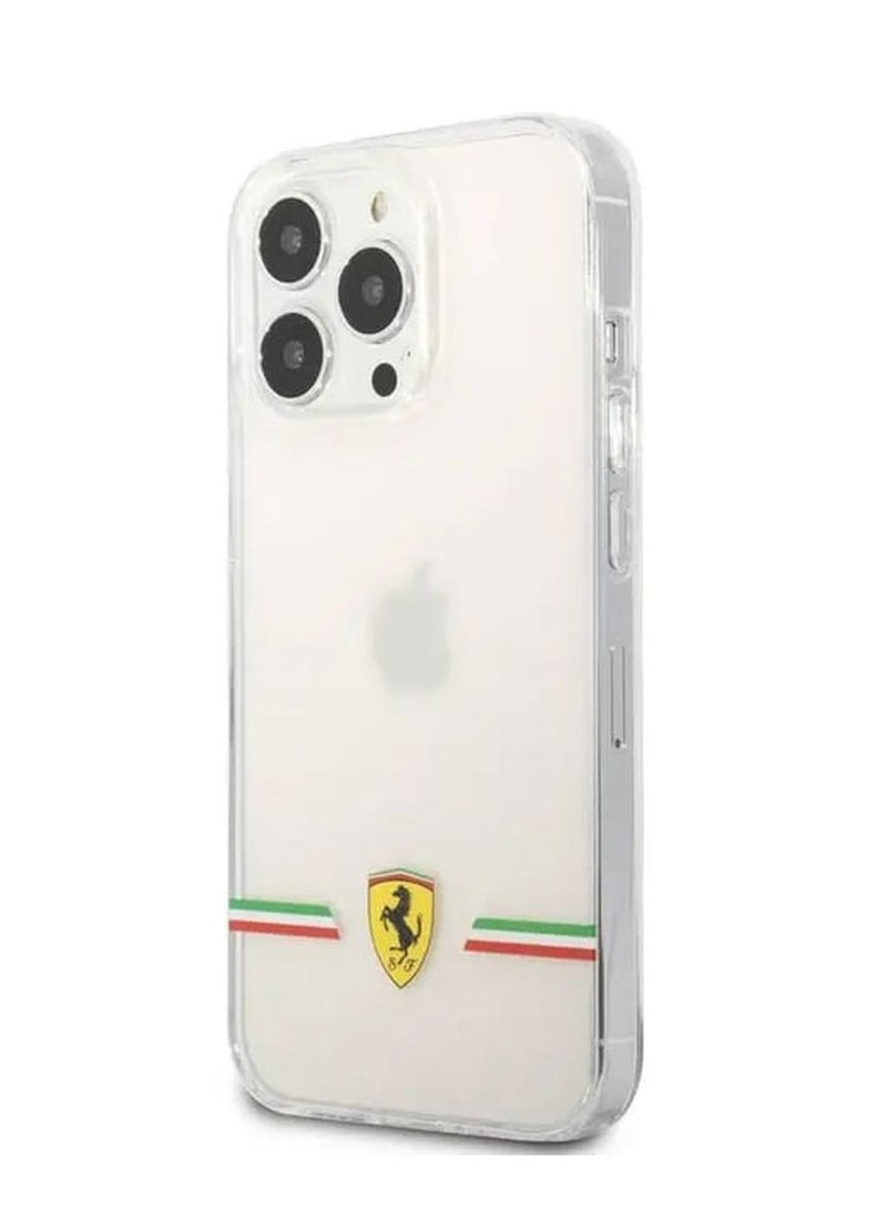 Ferrari iPhone 13 Pro Max Case 6.7inch Transparent Back Cover Italia Wings Print Logo / Scratches Resistant / Easy Access to All Ports - Clear - Image 3