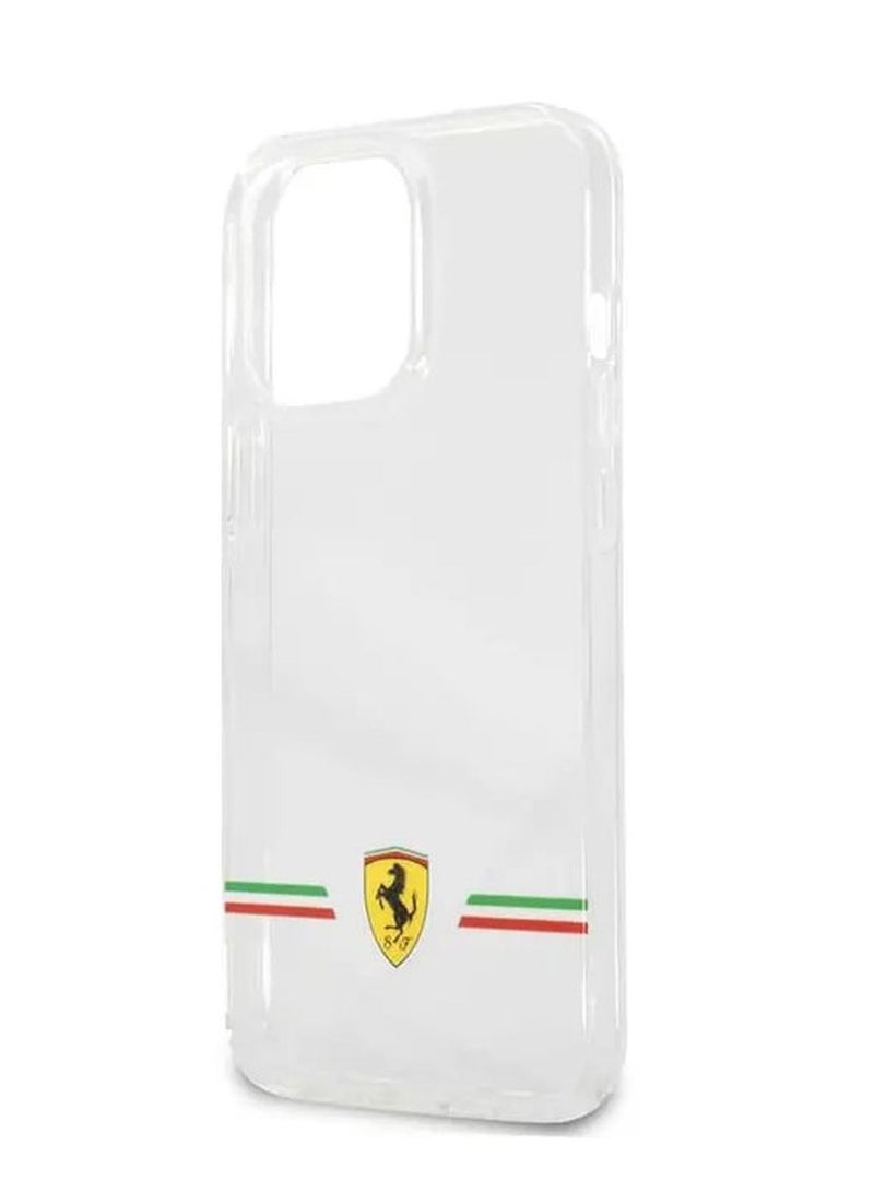Ferrari iPhone 13 Pro Max Case 6.7inch Transparent Back Cover Italia Wings Print Logo / Scratches Resistant / Easy Access to All Ports - Clear - Image 4