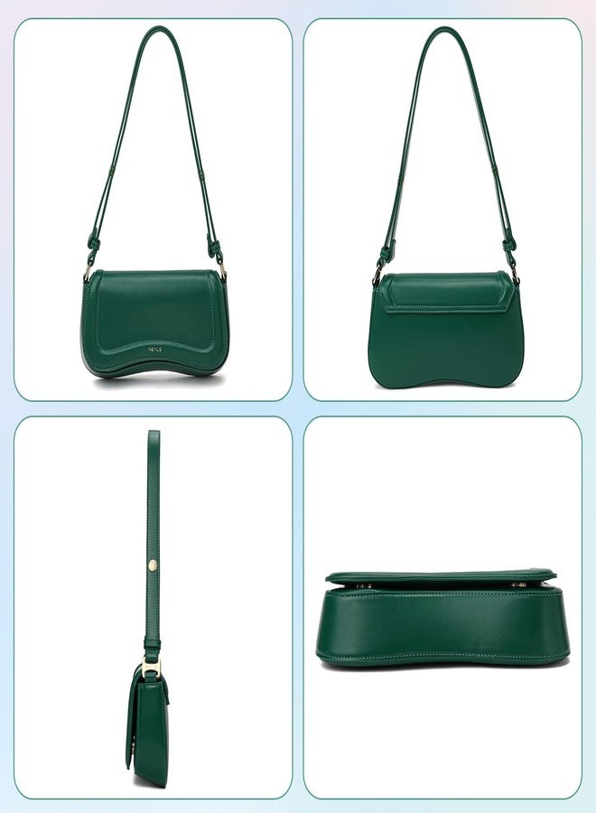 Keyli Shoulder Bag for Women mini Crossbody Purses Retro Classic Handbag Waterproof Vegan Leather Clutch Tote Hobo Purse Designer Bags with Adjustable Strap Green - Image 5
