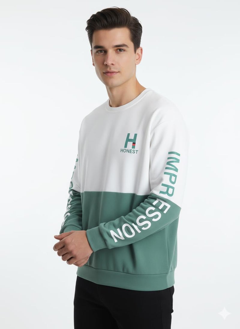 Celary Trendy Color Block Sweatshirt for Men - HONEST IMPRESSION - Image 2