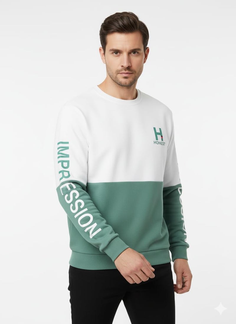 Celary Trendy Color Block Sweatshirt for Men - HONEST IMPRESSION - Image 3