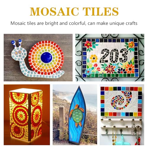 Csdtylh 1000 Pcs Mosaic Tiles, Glass Mosaic Tiles for Crafts Bulk, Stained Mosaic Glass Pieces, Mosaic Supplies for Home Decoration, Art Crafts, DIY Projects, Transparent (Square) - Image 5