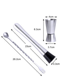 Y&D Stainless Steel Muddler for Cocktails with Mixing Spoon Jigger, Professional Bar Tools Milk Tea Shop Coffee and Home  - Image 5