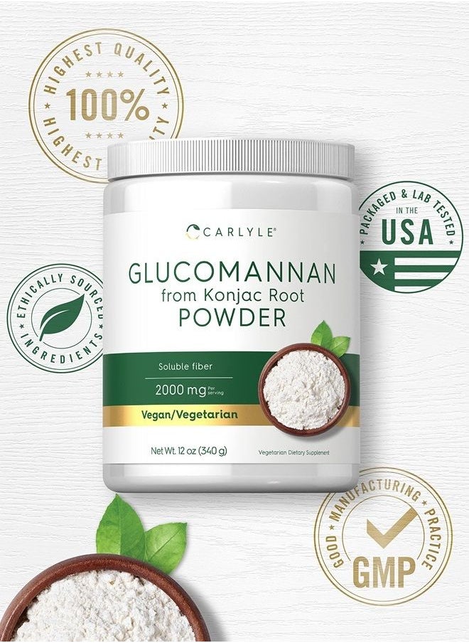 CARLYLE - Glucomannan Powder 12 oz | Konjac Powder Supplement | Vegan & Vegetarian | Non-GMO, Gluten Free - Image 1