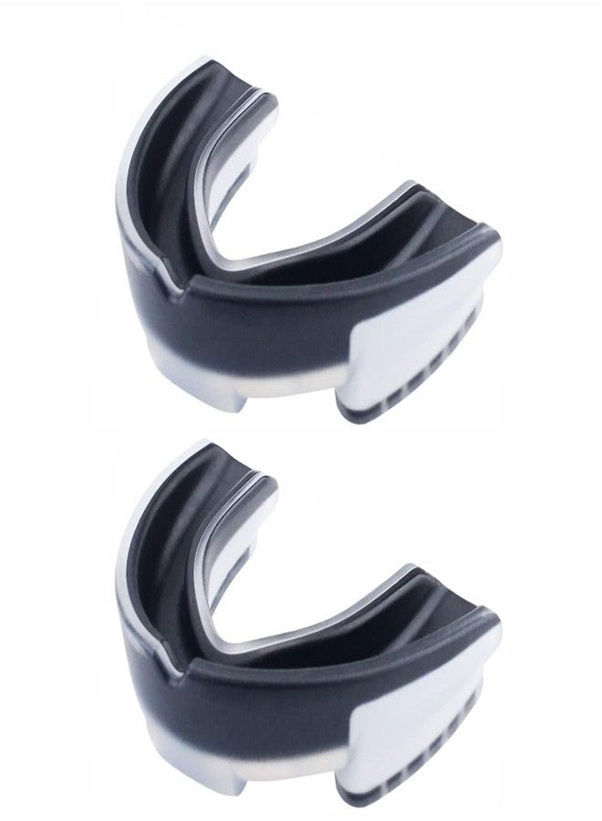 DRANGE واقي فم درانج (قطعتان) بتصميم نحيف، مناسب للبالغين والصغار، مع حافظة، مناسب للملاكمة، وفنون القتال المختلطة، والرجبي، وفنون الدفاع عن النفس، والجودو، والكاراتيه، والهوكي، وجميع الرياضات التي تتطلب احتكاكًا جسديًا. - Image 1