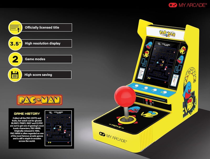 My Arcade JOYSTICK PLAYER PAC-MAN PORTABLE RETRO ARCADE - Image 3