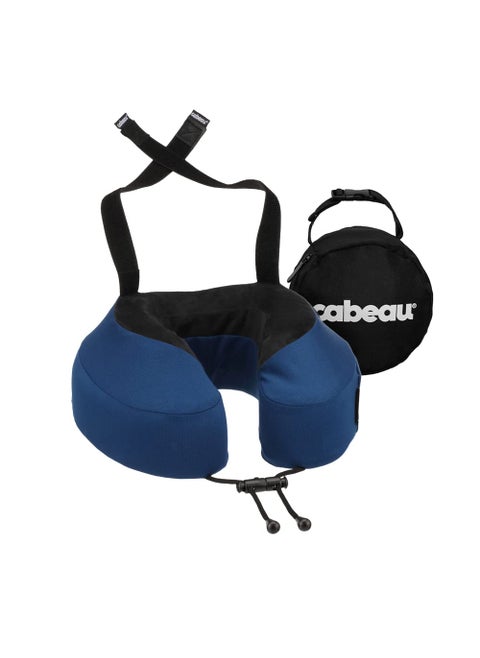 Cabeau Evolution S3 Travel Pillow  Straps to Airplane Seat  Ensures Your Head Wont Fall Forward  Relax with Plush Memory Foam  QuickDry Fabric Keeps You Cool and Dry Indigo