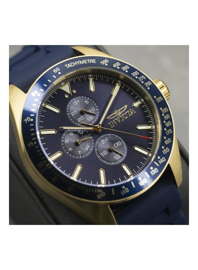 Invicta Men's Aviator 45mm Silicone Quartz Watch, Blue (Model: 38403), Blue, Aviator - Image 3
