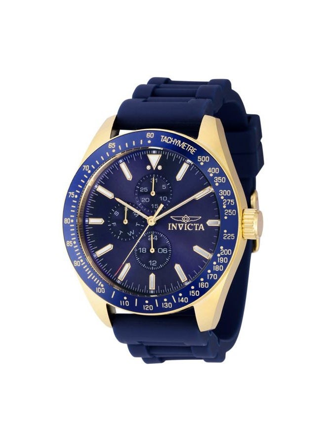 Invicta Men's Aviator 45mm Silicone Quartz Watch, Blue (Model: 38403), Blue, Aviator - Image 1