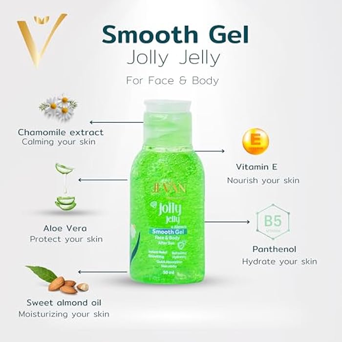 JEVAN Soothing Gel After Sun - Jolly Jelly -Ultimate Sunburn Relief - 50 ML New - Image 2