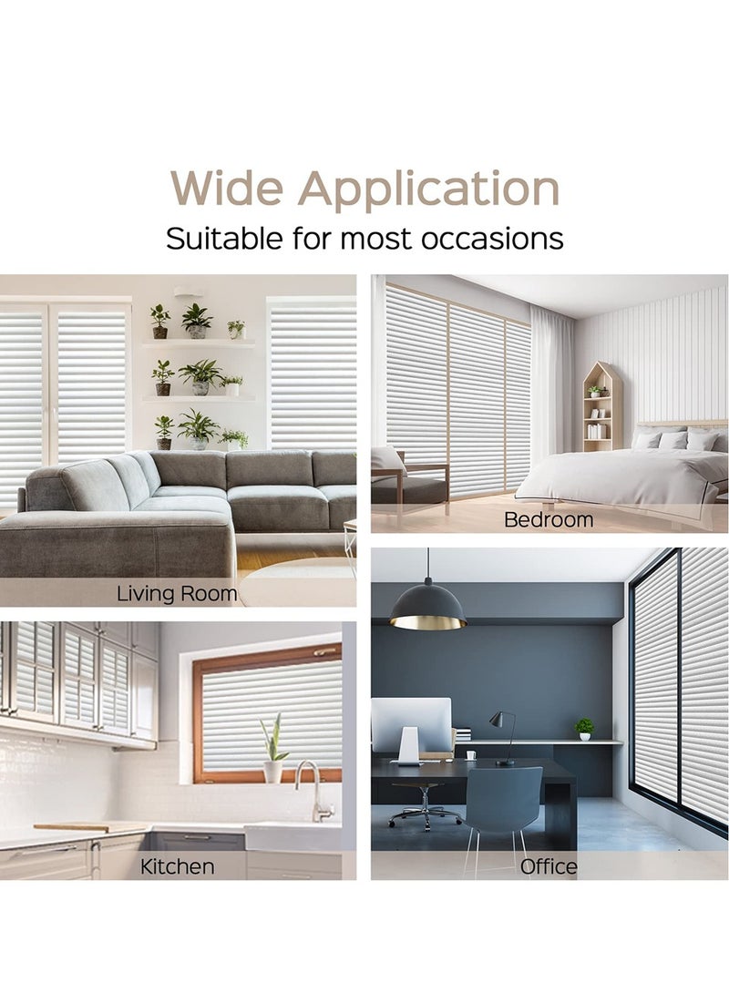 SYOSI Window Privacy Film Frosted Glass Film Blinds Frosted Glass Film Non Adhesive Static Cling Removable Window Sticker Anti UV for Bathroom Home Office Garage 17.5 x 78.7 inches  - Image 2