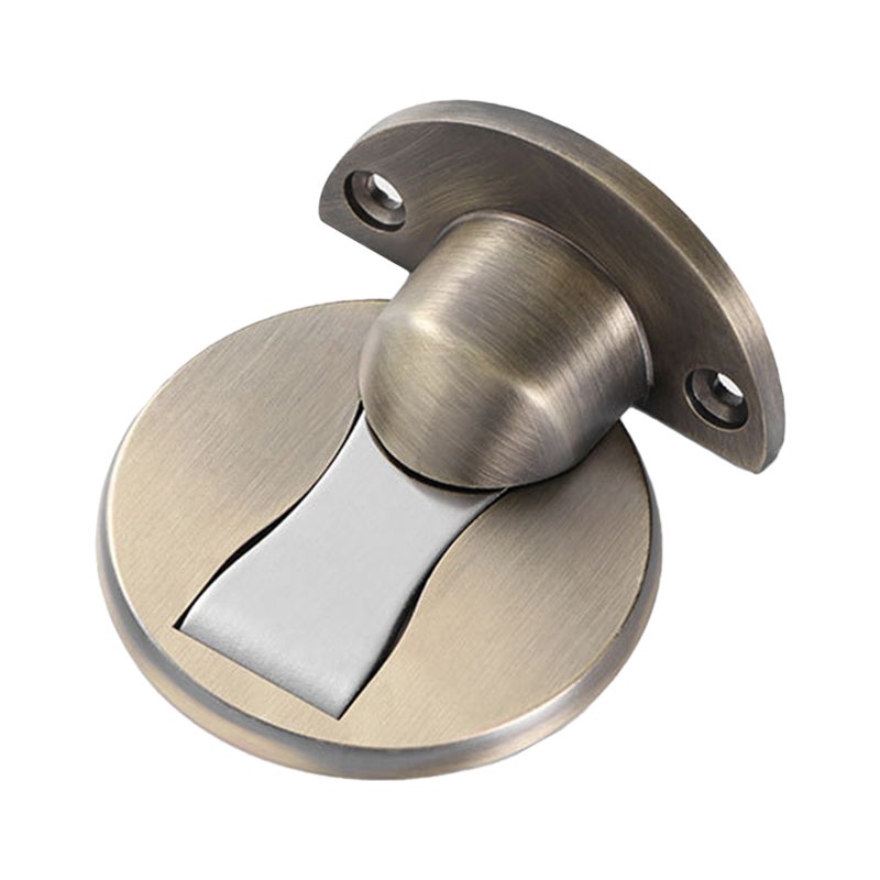 Magnetic Door Stop: Grey Zinc Alloy Metal - Strong Magnetic Hold, Drill & Self-Adhesive Install for Home Office Floor Use - Image 1