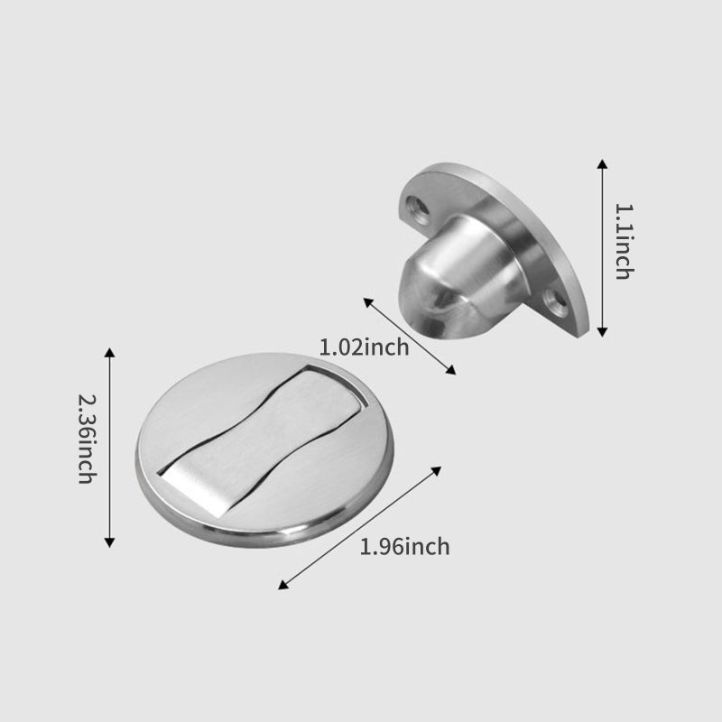 Magnetic Door Stop: Grey Zinc Alloy Metal - Strong Magnetic Hold, Drill & Self-Adhesive Install for Home Office Floor Use - Image 3