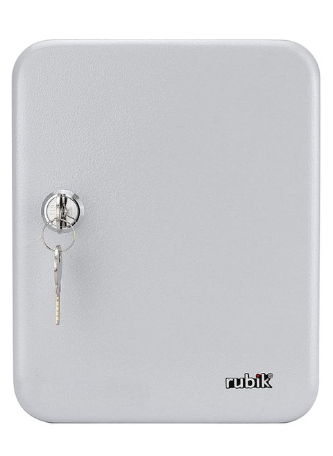 Key Cabinet Wall Mount Design with Key Lock Secure Metal Key Safe Box, Best Wall Mounted Key Safety Box Cabinet Design (20 Key Capacity) White