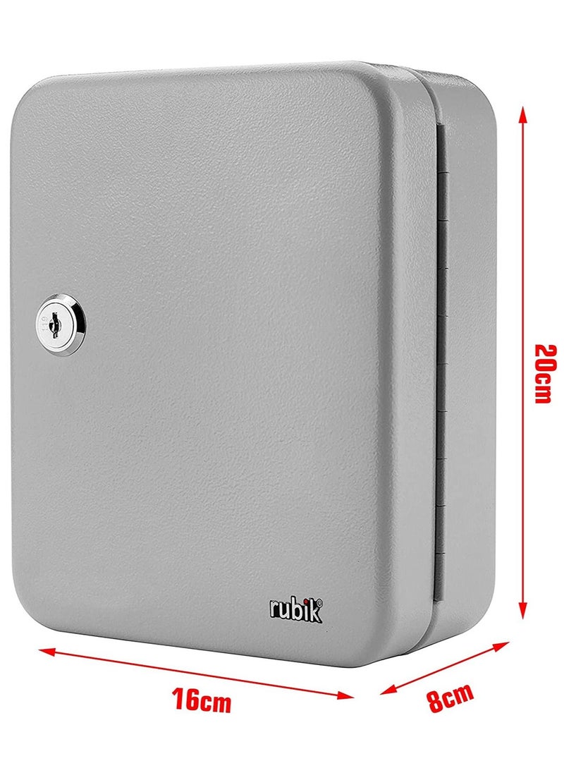 Rubik Key Cabinet Wall Mount Design with Key Lock Secure Metal Key Safe Box, Best Wall Mounted Key Safety Box Cabinet Design (20 Key Capacity) White  - Image 4