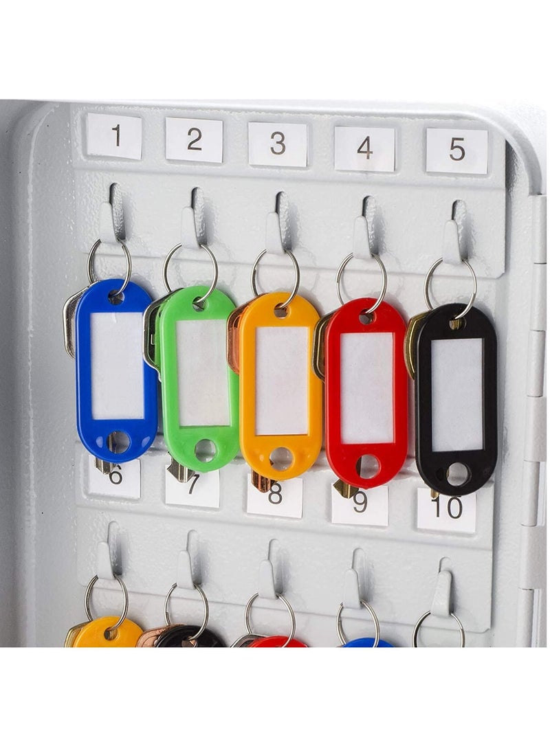 Rubik Key Cabinet Wall Mount Design with Key Lock Secure Metal Key Safe Box, Best Wall Mounted Key Safety Box Cabinet Design (20 Key Capacity) White  - Image 3