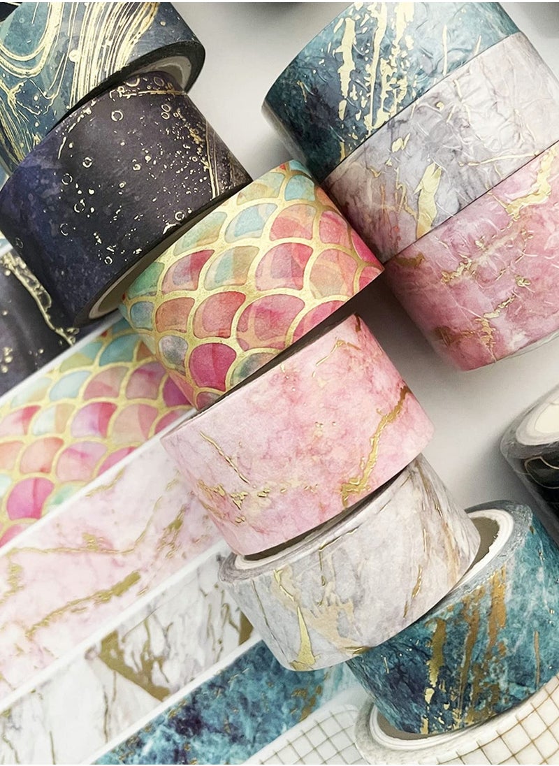 Generic - Elegant Gold Vein Washi Tape Set - 3 Rolls of Decorative Foil for Arts, DIY Crafts, Journals, Planners & Gift Wrapping (Marble Patterns) - Image 1