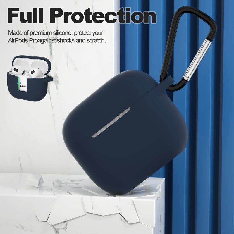 ATUAT Compatible with AirPods 3 Case, Protective Silicone Cover for AirPods 3rd Generation Case 2021, Wireless Charging - Dark Blue - Image 5