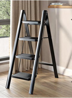SUNRISE 4 Step Folding Step Stool,Steel Metal Step Stools Non-Slip Pedal,Small Portable Ladder Kitchen Lightweight Home Office Ladders  - Image 1