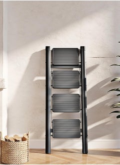 SUNRISE 4 Step Folding Step Stool,Steel Metal Step Stools Non-Slip Pedal,Small Portable Ladder Kitchen Lightweight Home Office Ladders  - Image 5