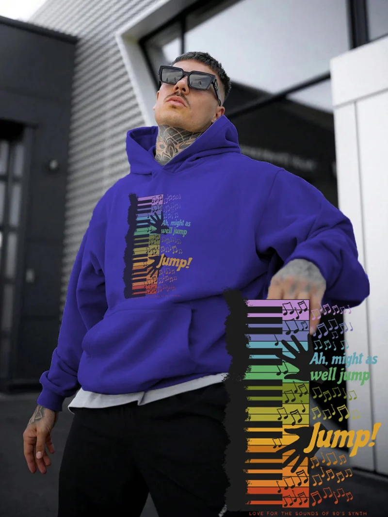 دوغ فش Women, Men's Sweatshirt Oversize Colorful Keyboard Printed Thick Purple Lover Sweatshirt