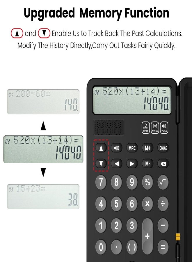 ROATEE Talking Calculators Desktop Rechargeable for School ROATEE Desk Calculator with Notepad 2-Line Display Office Desk Accessories School Supplies College Kids Calculators for Student Simple Big Button - Image 4