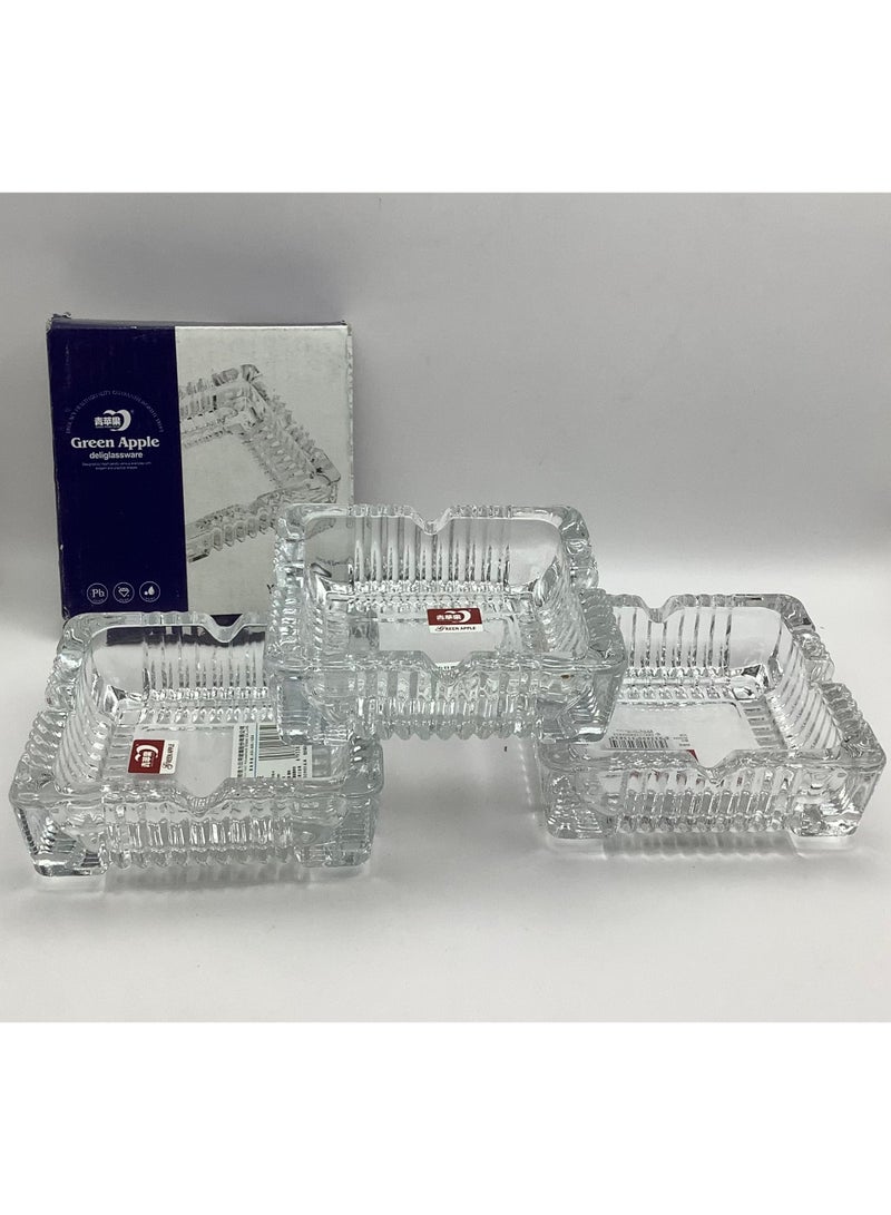 Glass Ashtray Square Shaped (3 Pieces) - Image 1