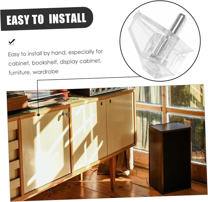 COHEALI 100 قطعة دعامات رفوف مشابك خزانة قطر 10 مم حامل رف كتب DIY مستلزمات منزلية - Image 5