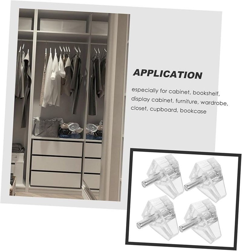 COHEALI 100 قطعة دعامات رفوف مشابك خزانة قطر 10 مم حامل رف كتب DIY مستلزمات منزلية - Image 3