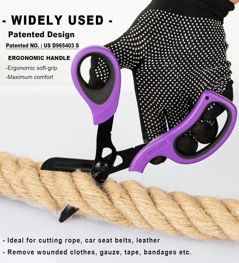 MEUUT 2 Pack Trauma Shears Patented Bandage Scissors - Medical Supplies with 8 inch Heavy Duty Medical Scissors for EMT Workers Nurses - Image 4