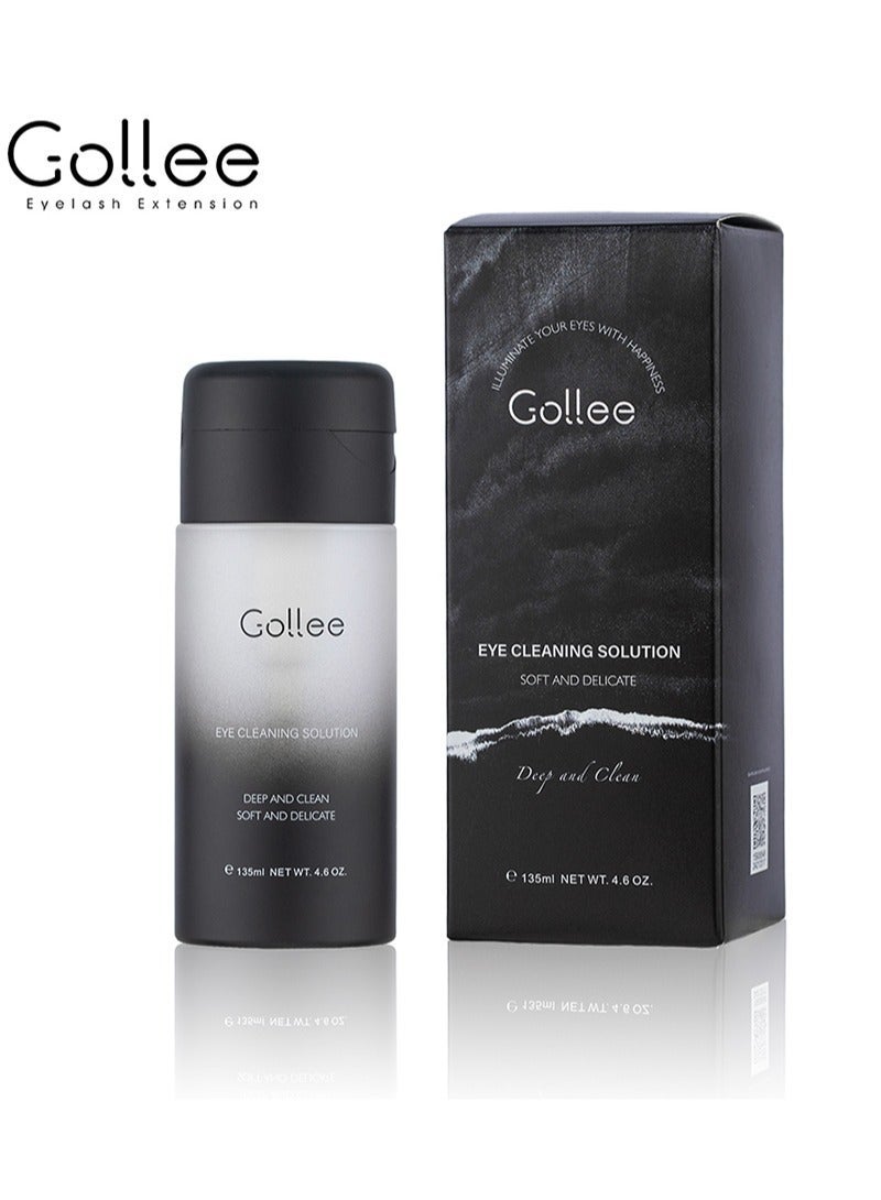 GOLLEE Eye Cleanser Solution Eyelash Extension Primer/Cleanser Remove Oil and Dust of Lash Clusters to Extend Lasting Time/Protein Oil Remover Pre-Treatment for Semi-Permanent,Non-irritation for Sensitive Skin 4.6 OZ./135ml - Image 1