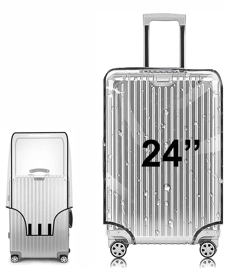 Fancy Walas 24 Inch Set of 1 Trolley Bag Cover/Suitcase Bag Cover/Waterproof Dustproof Luggage Cover/Zippered Clear PVC Suitcase Covers Protectors (24 Inch Set of 1) - Image 1