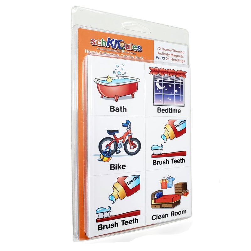 SchKIDules Kids Visual Schedule Magnets and Headings: SchKIDules 93Pc Home Collection for Daily Routines, Chores, Executive Functioning, Behavioral Supports, Communication-Good for Toddlers, ADHD, Autism - Image 1