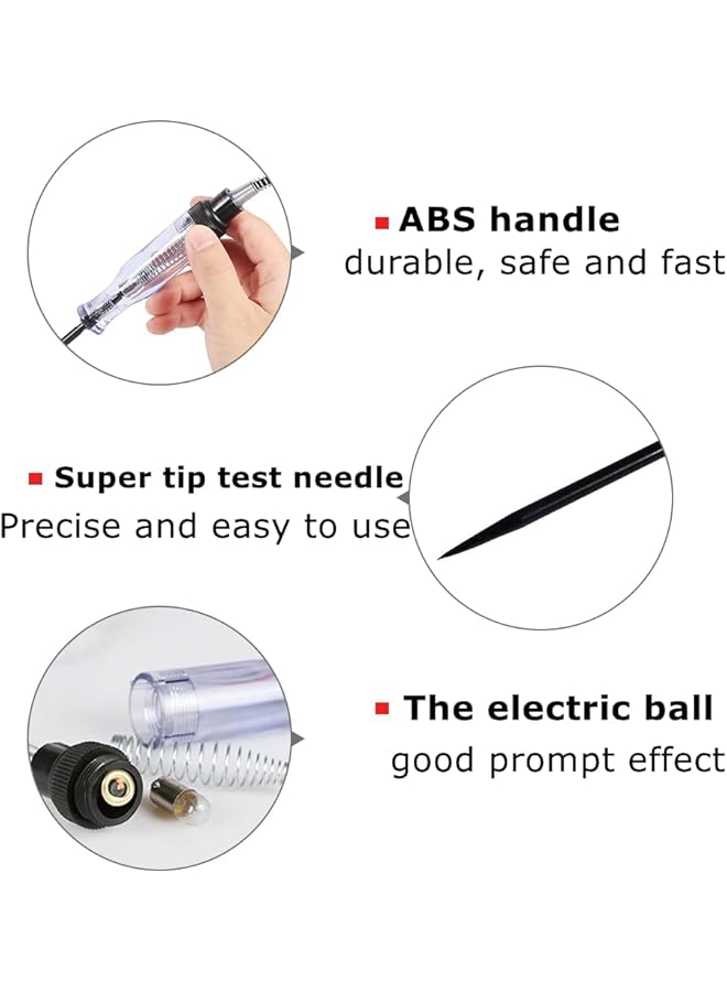 2 Pcs 6-12-24V Dc Car Circuit Tester Light, Automotive Electrical Volt Test Light/Long Probe For Wire/Fuse/Socket And More - Image 3