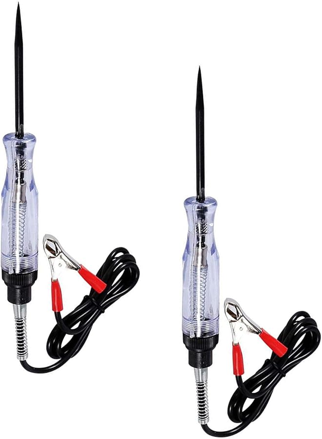 2 Pcs 6-12-24V Dc Car Circuit Tester Light, Automotive Electrical Volt Test Light/Long Probe For Wire/Fuse/Socket And More - Image 1