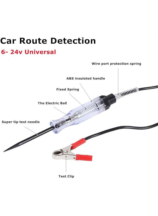 2 Pcs 6-12-24V Dc Car Circuit Tester Light, Automotive Electrical Volt Test Light/Long Probe For Wire/Fuse/Socket And More - Image 2