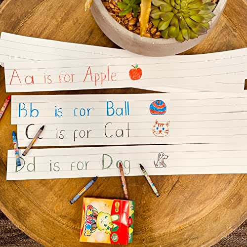 Reskid Ruled Sentence Strips, Thick Paper - 80lb Cardstock 3 x 24 Inches, White, Pack of 100 - Ideal for Classrooms, Offices, or Homes - Proudly Made In The USA (100) - Image 4