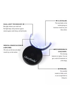 GlorySmile Wireless Rechargeable Teeth Whitening Light Kit Black Luxury Home Tooth Cleaning Set Stain & Plaque Removal With Max Effect Unisex  - Image 3